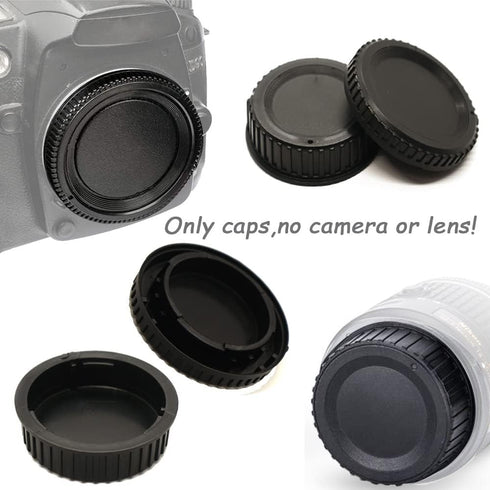 Rear Lens Cap and Front Body Cap for Nikon D850 D7500 D3500 D5600 DSLR with AF,AF-S,AF-P Lenses?Replaces Nikon BF-1B Cap and Fire Rock Hot Shoe Co...