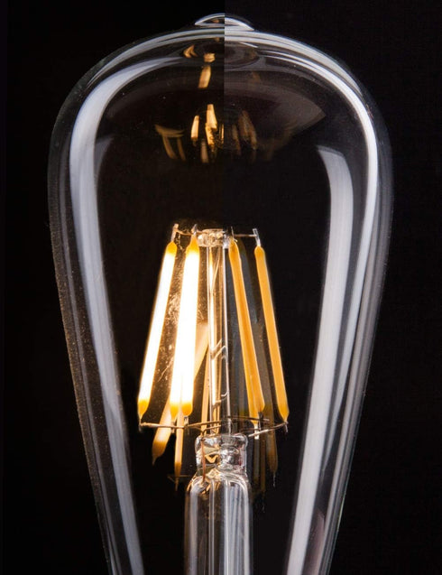 Vintage LED Edison Bulbs, Dimmable 6W Antique LED Filament Light Bulb, 2700K Soft Daylight White, 620 Lumens, ST64/ST19 Clear Glass, E26 Medium Ba...