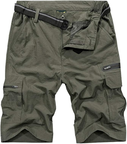 linlon Mens Outdoor Lightweight Hiking Shorts Quick Dry Cargo Shorts Sports Casual Tactical Fishing Shorts, Army Green,30...
