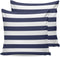Outdoor Waterproof Pillow Covers for Patio Furniture Solid Nautical Striped Decorative Throw Pillow Cover Navy Blue Pillowcases Set of 2 Cushion C...