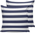 Outdoor Waterproof Pillow Covers for Patio Furniture Solid Nautical Striped Decorative Throw Pillow Cover Navy Blue Pillowcases Set of 2 Cushion C...