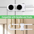 6 Packs Sliding Cabinet Locks, Modacraft Baby Proofing U-Shaped Child Safety Latches Adjustable White Locks for Handles Knobs Drawers Closet Cupbo...