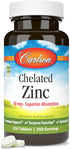 Carlson - Chelated Zinc, 30 mg, Chelated Zinc Supplement, Zinc Glycinate Chelate, Superior Absorption, Immune Support & Enzyme Function, Zinc Tabl...