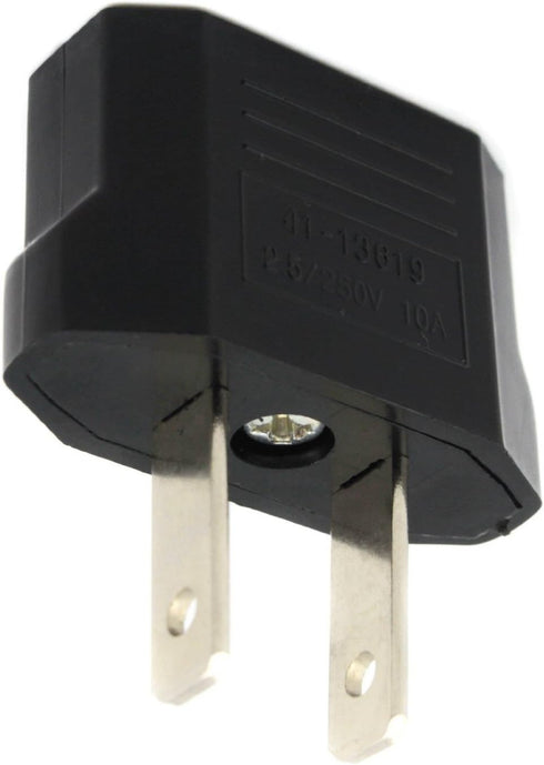 ANRANK E-U4113619AK European to USA American Outlet Plug Adapter (Black, 2-Pack)...