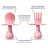 Grabease Baby & Toddler Utensils - Baby Forks for Self Feeding - BPA-Free & Phthalate-Free - 1 Set, Blush Toddler Fork & Self Feeding Spoon...