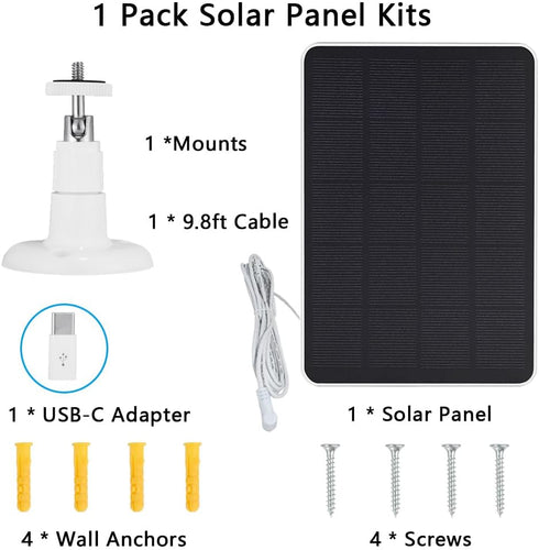 Solar Panel Compatible with SimpliSafe Outdoor Camera Wireles, 4W 5V Solar Panel with 10ft Micro USB Charging Cable for Outdoor Battery Powered Se...