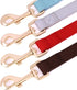 PET ARTIST Soft Leather Dog Collar and Leash Set, Bright & Solid Nylon Grey Dog Collar with Quick Release Metal Buckle, Comfy & Stylish 5FT Dog Le...