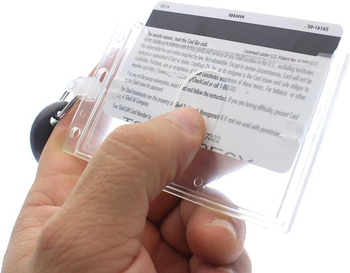2 Pack - Rigid Fuel Card Holder with Key Ring - Clear Hard Plastic Card Protector Keychain for Fleet, Gas Cards, Company Cars and More by Speciali...