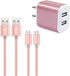 Wall Charger, Micro USB Cable, 2.1A Dual Port USB Wall Charger Cube Fast Charging Block with 2Pack 6ft Android Charging Cord for Samsung Galaxy S6...