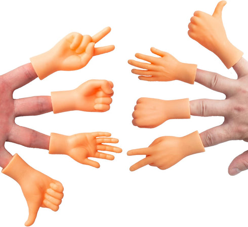 AQKILO® Tiny Hands Miniature Finger Puppets with Left and Right Hand, Party Favors, Educational, TikTok Toys, 8 Pieces (4 Mixed Style)...