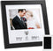 Jinchuan Heart Thumbprint Keepsake Frame and Ink Kit,Wedding Picture Frame Wedding Registry Idea Shower Gift For Bride Newlywed (Black Frame, Silv...