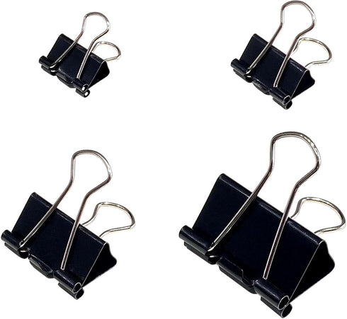120Pcs Assorted Sizes Binder Clips, Metal Paper Clamps 4 Assorted Sizes, Medium, Small, X Small and Micro for Office Supplies, Black....