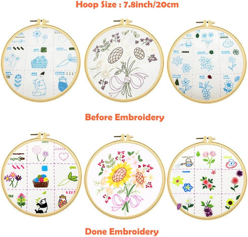 Yarniss Embroidery Kit for Beginners with Stamped Patterns, 3PCS Embroidery Starter Kit with Instructions & Tutorial......