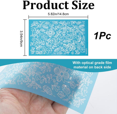 CREATCABIN Flower Silk Screen for Polymer Clay Reusable Silkscreen Printing Working with Clay Earrings Polymer Screen Print on Clay Stencil Tools ...