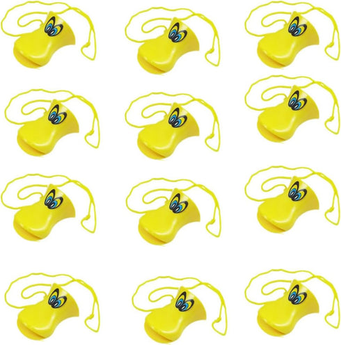 BinaryABC Ducks Call Whistles Lanyard,Plastic Ducks Whistles Noisemakers,Funny Party Blowouts Instrument,Funny Party Favors Supplies,12PCS...