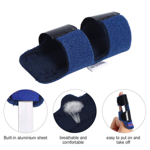 Finger Splint, Pain Relief Finger Splint Adjustable Finger Corrector Straightener Support for Straightening Mallet Finger Repairing Rupture of Ext...
