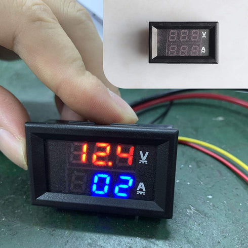 AKK LED Digital Voltmeter Ammeter Blue Red LED Amp Dual Digital Display Voltage Meter...