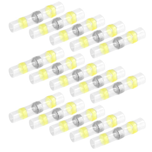 100Pcs 12-10 AWG Wire Connectors Waterproof Solder Sleeve Heat Shrink Butt Connectors Self Soldering Wire Connectors(Yellow,12-10 AWG)...
