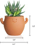 Mr. Smiley Small Plant Pot with Drainage, Cute Clay Planter for Succulent, Funny Gifts for Plant Lovers, Face Terra Cotta Flower Pots for Indoor a...