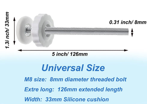 4Pcs Universal Baby Gate Threaded Spindle Rod, M8 (8mm) Replacement Bolt Part for Pet Pressure Mounted Safety Gates, Extra Long Baby Tension Gate ...