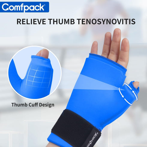 Hand Ice Pack Glove for Arthritis, Wrist Ice Pack Wrap for Carpal Tunnel, Wearable Gel Thumb Ice Pack Wrap Hot Cold Compress Pain Relief for Tenos...
