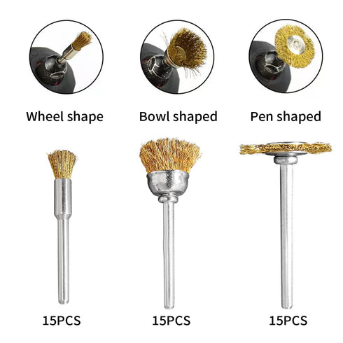 18Pcs Wire Brushes Set,Steel Wire Wheels Pen Brushes Set Kit Accessories for Rotary Tool-1/8"(3mm) Shank (18)...