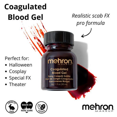 Mehron Makeup Coagulated Blood Gel | Fake Thick Blood Makeup | SFX for Halloween, Cosplay, and Special FX 1 oz (30g)...