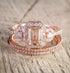 LRGKMCWTOB Fashion Elegant Women Gorgeous 18K Rose Gold Filled Morganite Ring Engagement Bridal Women Jewelry Set Size 6-10 (US 8)...