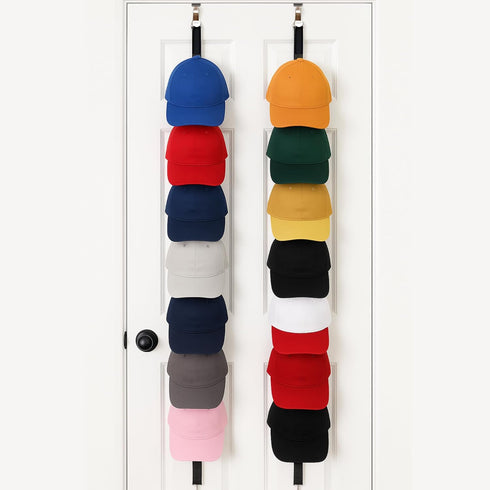 Jokari Over the Door Cap Rack Organizer 2 Pack Holds Up to 16 Baseball Hats Hat Storage System for Men Women and Kids Adjustable Closet Hanger wit...