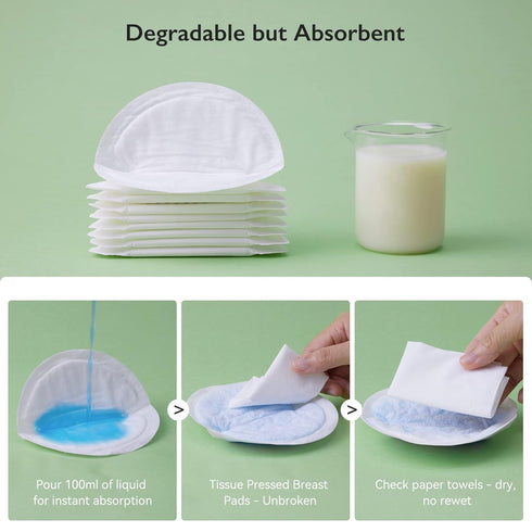 Momcozy Bamboo Fiber Disposable Nursing Pads, 100% Natural Materials and 100% Biodegradable Breast Pads, Breastfeeding Essentials for Moms, 80 Cou...