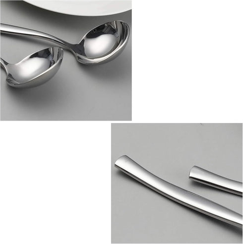 4-Piece Stainless Steel Gravy Soup Spoon, Small Soup Ladle Set...