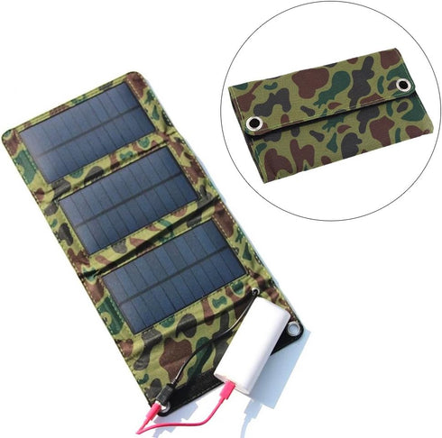Solar Charger Portable Solar Power Bank with 3 Panels Waterproof Battery Pack for Phone, and More Outdoor Camping 5W 5V Mountaineering Camping Sup...