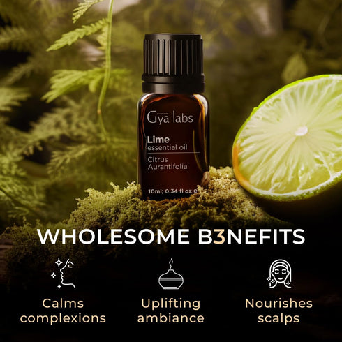 Gya Labs Lime Essential Oil for Skin - 0.34 Fl Oz - 100% Pure Natural Lime Oil for Diffuser, Hair, Candles Making - Refreshing Zesty Scent...