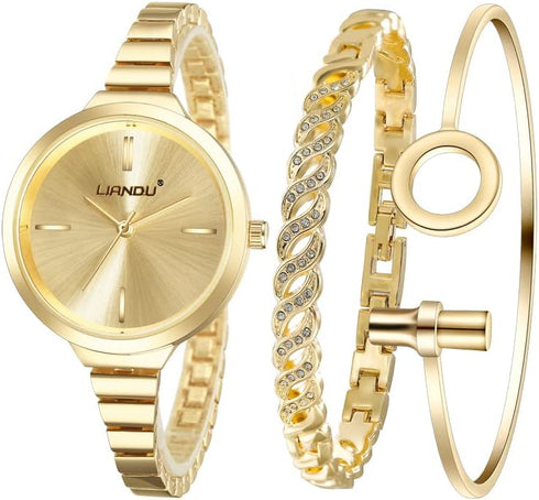 Weicam Women's Watch Elegant Crystal Cuff Bangle Bracelet Watch Sets Analog Quartz Wrist Watches...