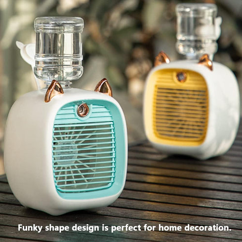 Mini Air Cooler Fan, Portable Air Conditioner 190ml Evaporative Mini Air Conditioner, 3 Speeds Portable Cooler Fan, USB Rechargeable Personal Air ...