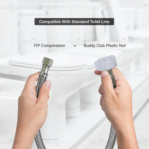 27416-NL-2 Toilet Connector, Braided Stainless Steel Hose Connects to Supply Line 3/8 Compression x 7/8 Female Ballcock Nut 16 Inch...