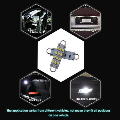 GrandviewTM 4 X 44mm(1.73") 12-SMD 1210 3528 Chip Rigid Loop Festoon LED Bulbs for Car Interior Light Dome Map Light Door Courtesy Lights 561 562 ...
