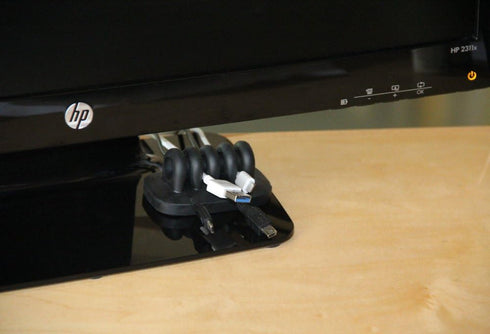 Desktop Cable Organizer, Weighted, No Bad Smell, Bundled with 4 Reusable Cable Ties (Black)...