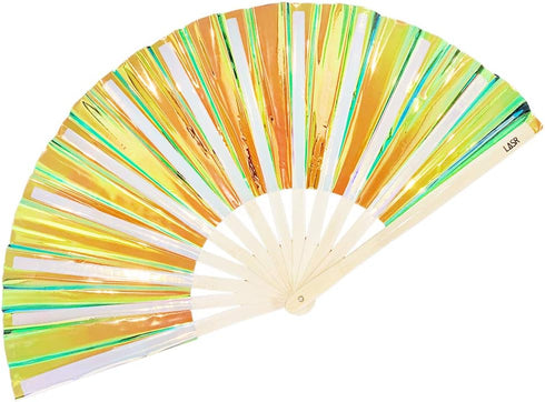 Liquid Shockwave Fluid Iridescent Fan Festival Hand Fan, Rave Gear, Exclusive...