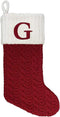 St. Nicholas Square 21-inch Monogram Embroidered Initial Cable Knit Red Christmas Holiday Stocking Letter G...
