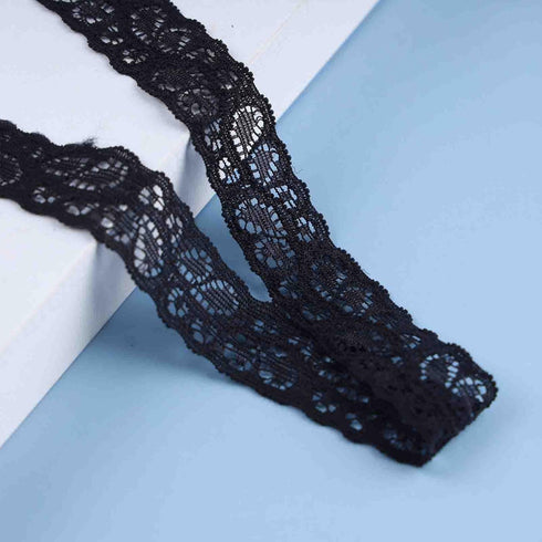 Goth Black Stretch Choker Necklace Black Lace Choker Necklace Minimal Elastic Collar Necklace Short Black Lace Necklace Jewelry for Woman and Girl...
