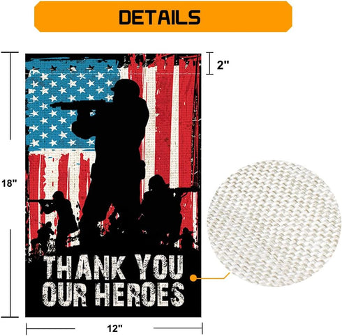 Memorial Day Garden Flag, Double Sided Outdoor 12x18 Inch Yard Decor American Soldier Patriotic 4th of July Decorations for Outside...