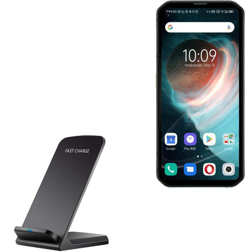 BoxWave Charger Compatible with Blackview BL6000 Pro - Wireless QuickCharge Stand (10W), No Cord; no Problem! Charge Your Phone with Ease! - Jet B...