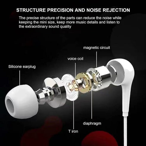 Black Wired Earbuds Headphones- in-Ear Noise Rejection Universal 3.5mm Stereo Sport Headset with Mic for School Gaming Sports Music Black One Size...