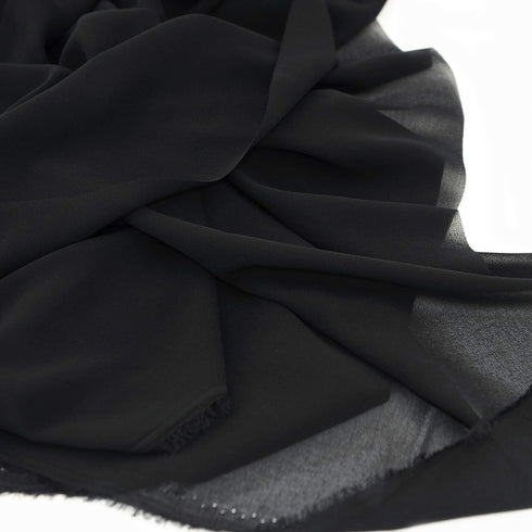 Chiffon Fabric Polyestser Sheer for Bridal Decoration 59“(3 Yards,Black)...