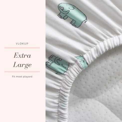 Baby Play N Pack Cover Playard Sheet Muslin, Portable Mini Crib Sheets, Convertible Playard Mattress Cover for Girls by Vlokup, Flamingo...