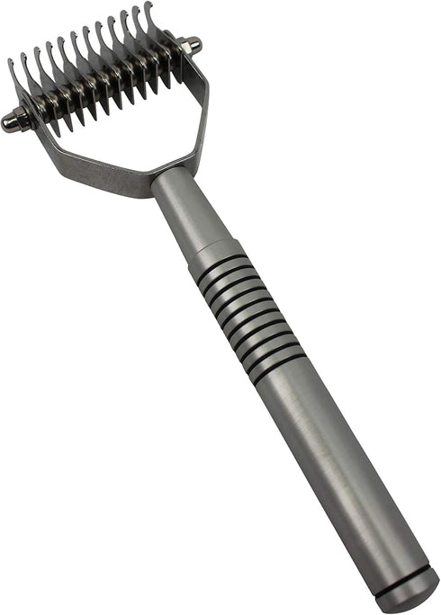 Professional Pet Grooming Undercoat Shedding Dematting Rake, 12 Teeth Wide...