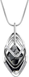 Long Chain Necklace for Women Crystal Sweater Triple Stack Zirconia Pendant Rhombic Rhinestone Pendant Necklace-Silvertone Fashion Jewelry for Wom...