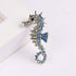 SaiDian 1 Pcs Seahorse Pin Brooch Animal Ocean Seahorse Brooch Crystal Rhinestone for Skirt Denim Bag Accessories...