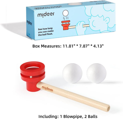 MiDeer Floating Blow Pipe Balls Game, Stress Reliever Balance Blowing Toys for Kids and Adults, Educational Wooden Blowing Toys Party Supplies...
